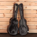 Eastman T64VRD antique red semi-hollow body electric guitar case with brown leather exterior