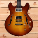Eastman T185MX semi-hollow electric guitar Goldburst finish with dual humbuckers and f-holes