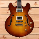 Eastman T185MX semi-hollow electric guitar Goldburst finish with dual humbuckers and f-holes