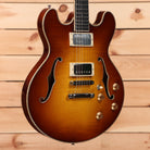 Eastman T185MX semi-hollow electric guitar Goldburst finish with dual humbucker pickups and f-holes