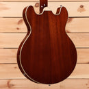 Eastman T185MX semi-hollow electric guitar Goldburst with white binding and f-holes
