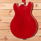 Eastman T64VRd semi-hollow electric guitar antique red with white binding and f-holes