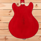 Eastman T64VRD semi-hollow electric guitar antique red with maple neck binding