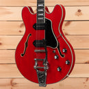Eastman T64VRD semi-hollow electric guitar antique red with f-holes and dual humbuckers
