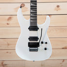 Jackson MJ Series Soloist SL2 electric guitar Snow White with dual humbucker pickups and Floyd Rose tremolo