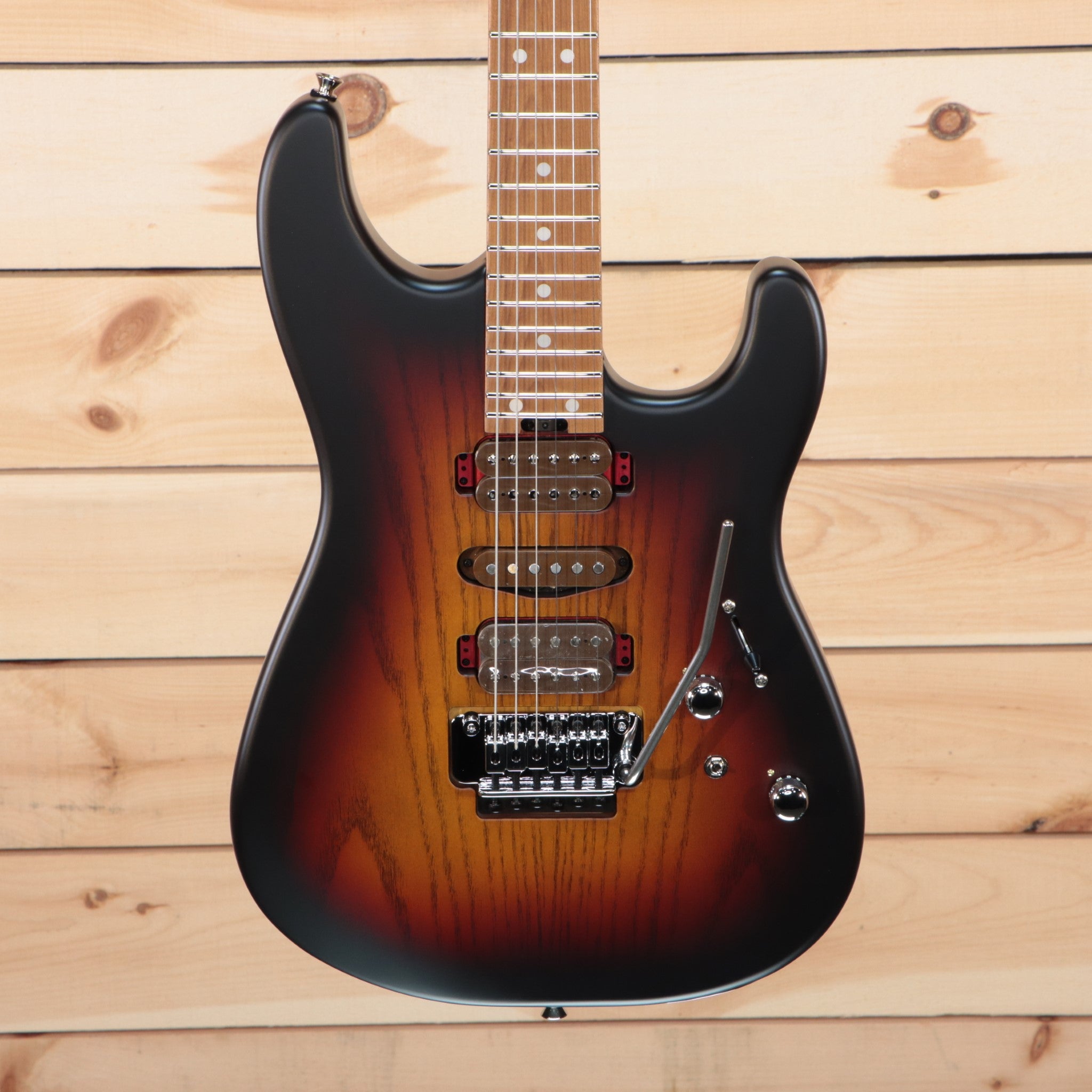 Charvel Guthrie Govan Signature MJ San Dimas SD24 electric guitar three-tone sunburst with humbucker pickups