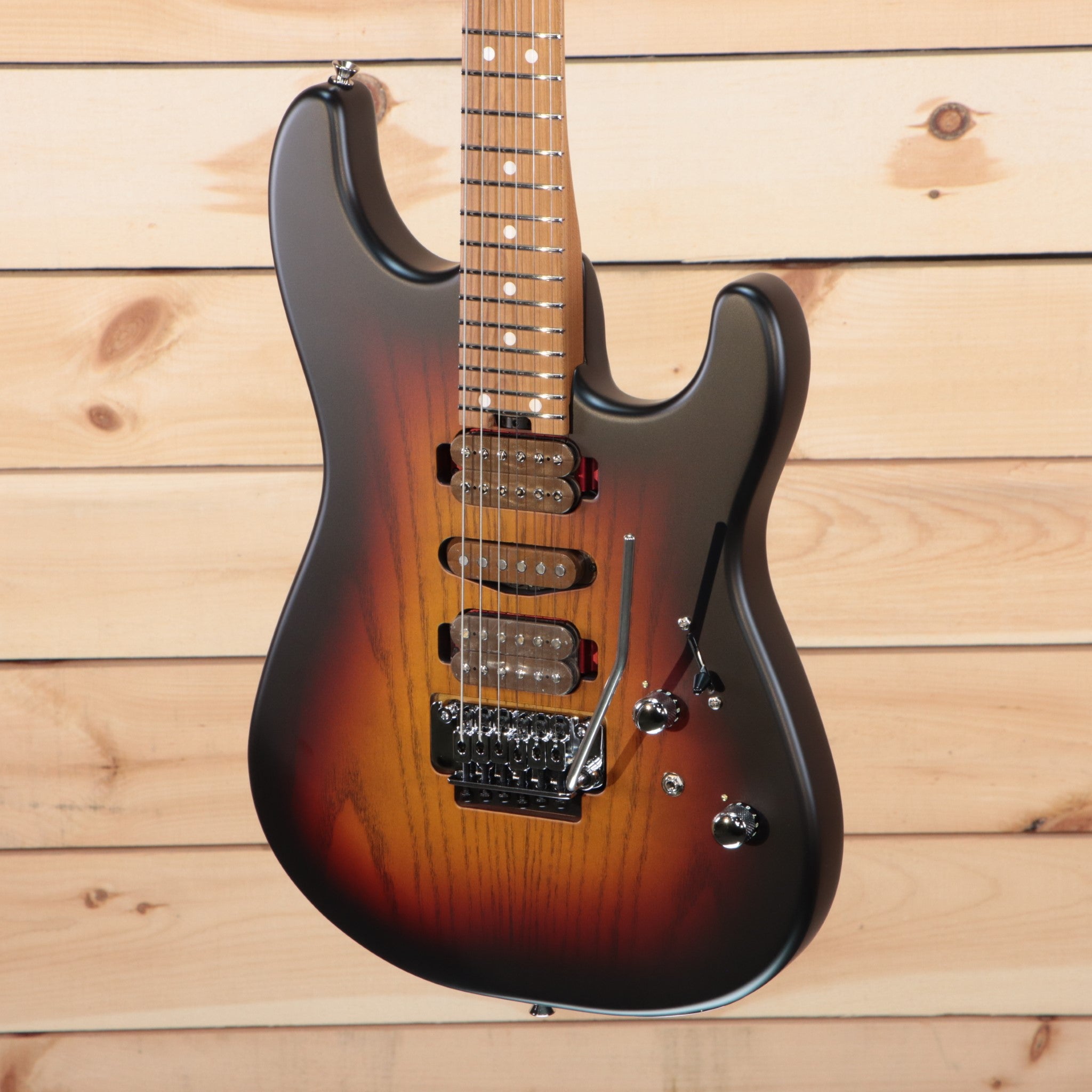Charvel Guthrie Govan Signature MJ San Dimas SD24 electric guitar three-tone sunburst with HSS pickup configuration