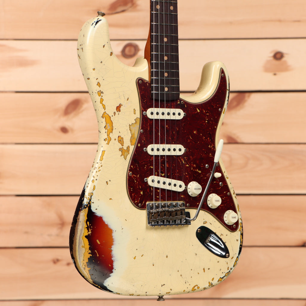 Fender Custom Shop Limited 1961 Stratocaster Heavy Relic - Aged Vintage White over 3 Color Sunburst