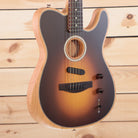 Fender Acoustasonic Player Telecaster electric guitar Shadow Burst with acoustic-electric hybrid design and rounded cutaway body