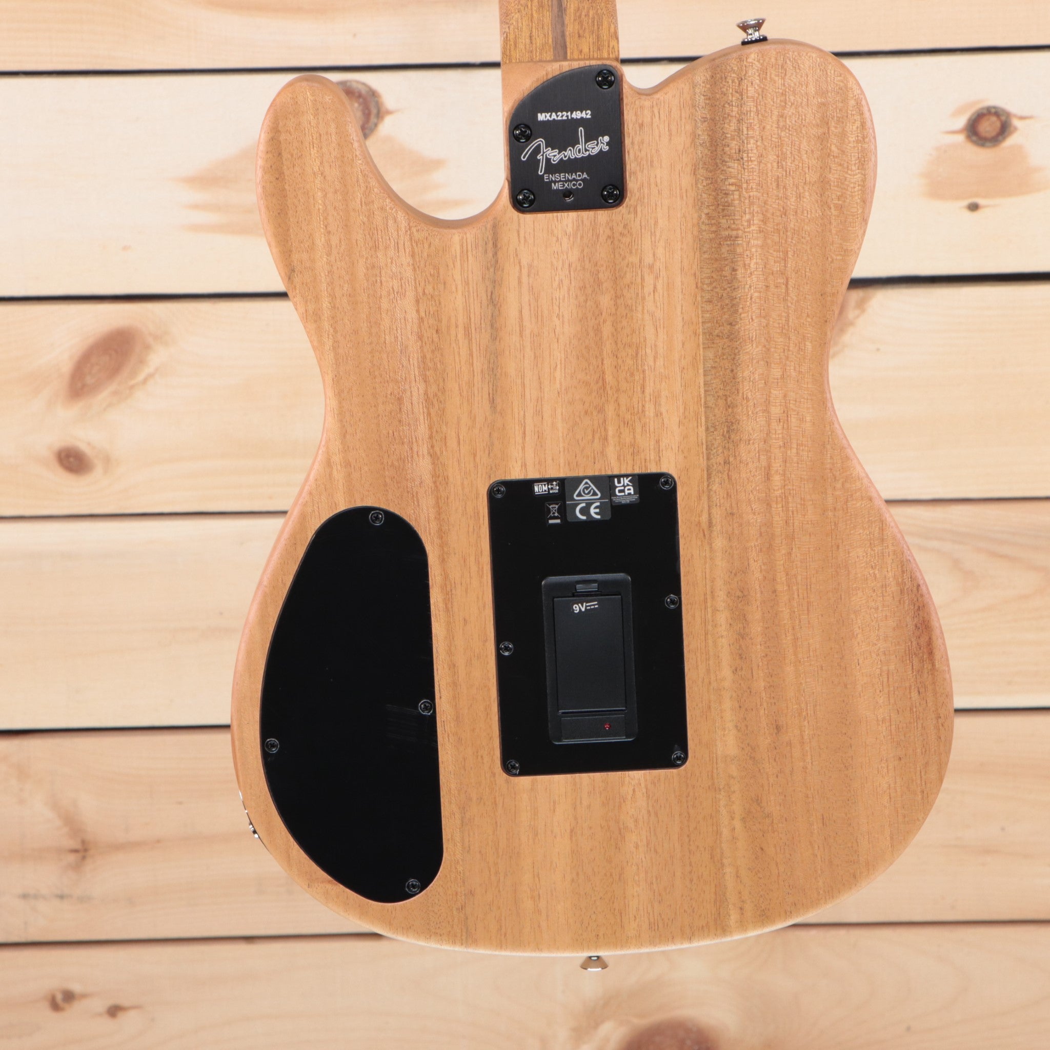Fender Acoustasonic Player Telecaster electric guitar natural finish with active electronics battery compartment