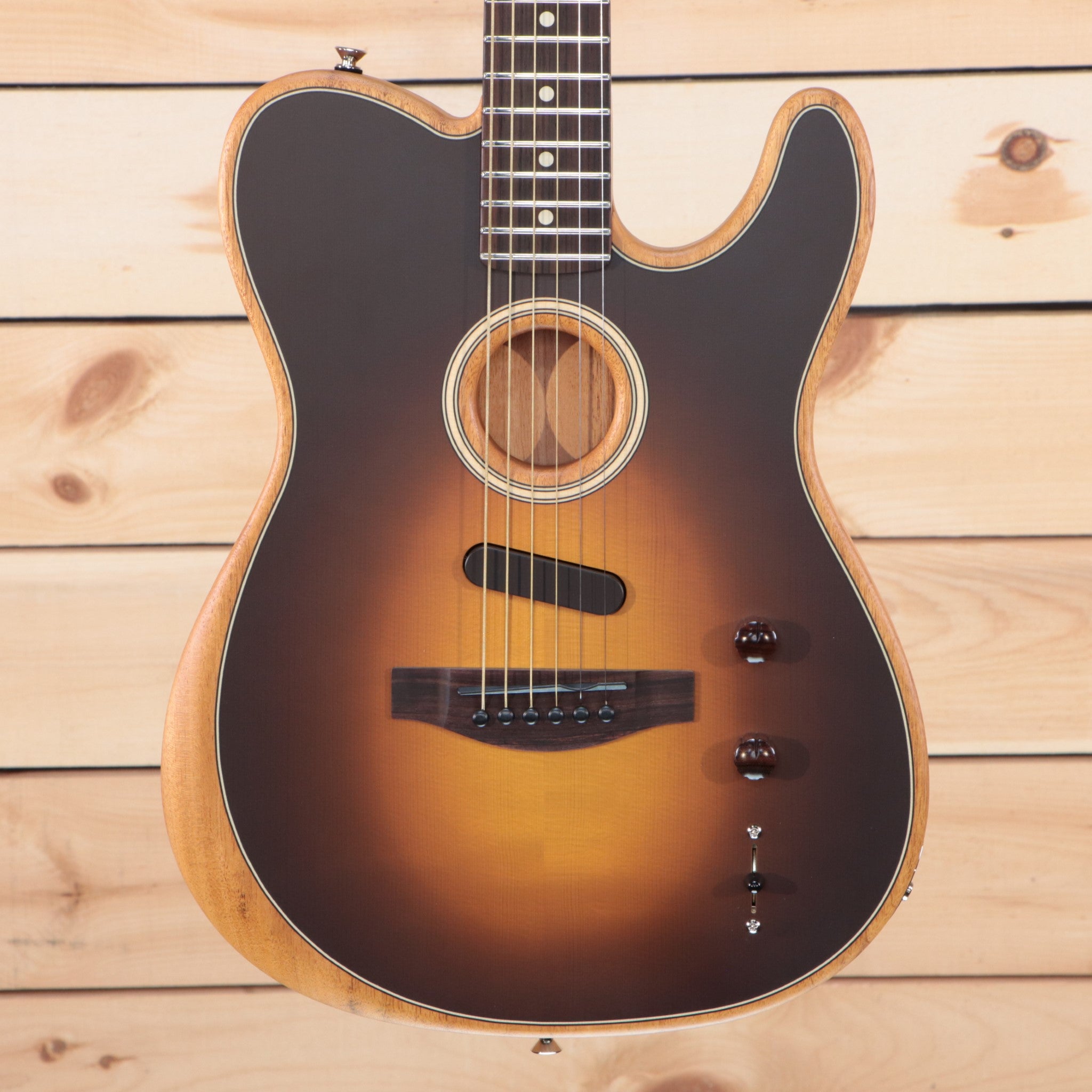 Fender Acoustasonic Player Telecaster semi-hollow electric guitar Shadow Burst with rosewood fretboard