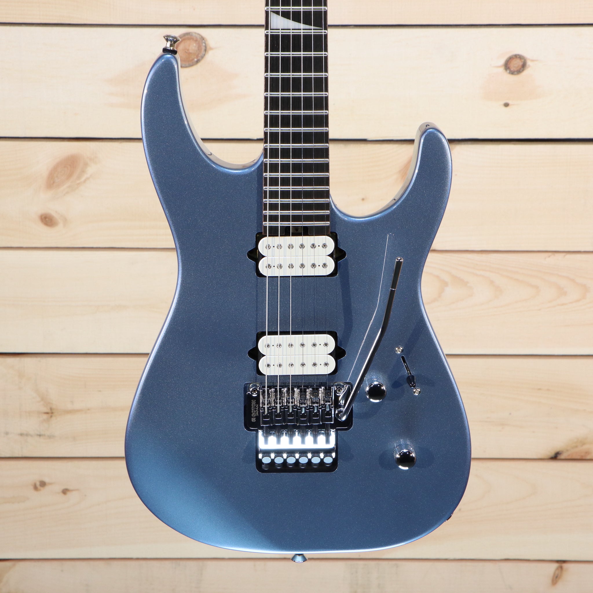 Jackson MJ Series Dinky DKR electric guitar with dual humbuckers and Floyd Rose tremolo system