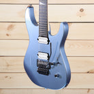 Jackson MJ Series Dinky DKR electric guitar metallic blue with humbucker pickups and Floyd Rose tremolo