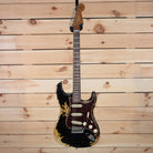 Fender Custom Shop LTD Roasted 1960 Stratocaster electric guitar black over gold heavy relic tortoise pickguard