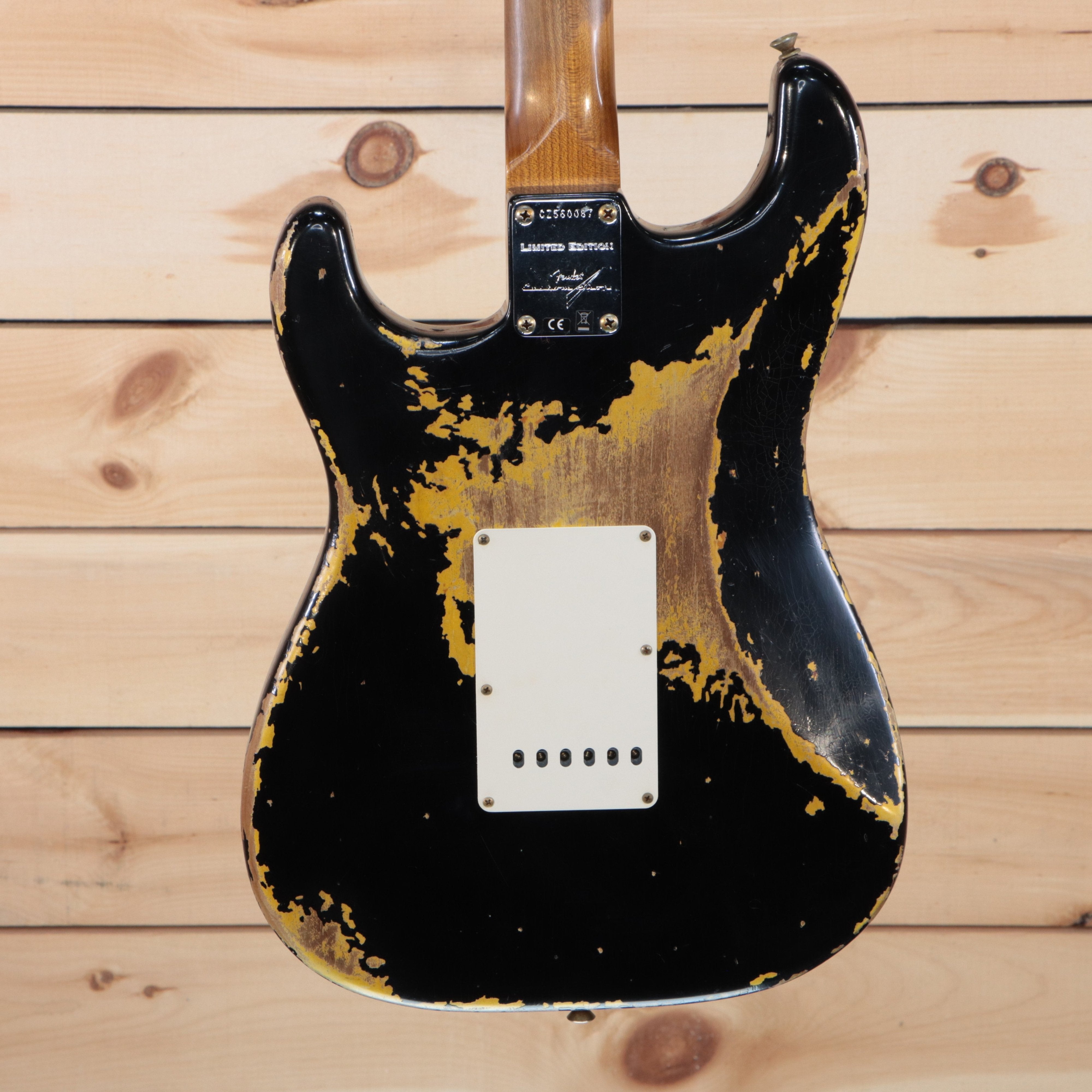 Fender Custom Shop LTD Roasted 1960 Stratocaster electric guitar black heavy relic finish tremolo back plate