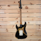 Fender Custom Shop LTD Roasted 1960 Stratocaster electric guitar black over gold heavy relic back view