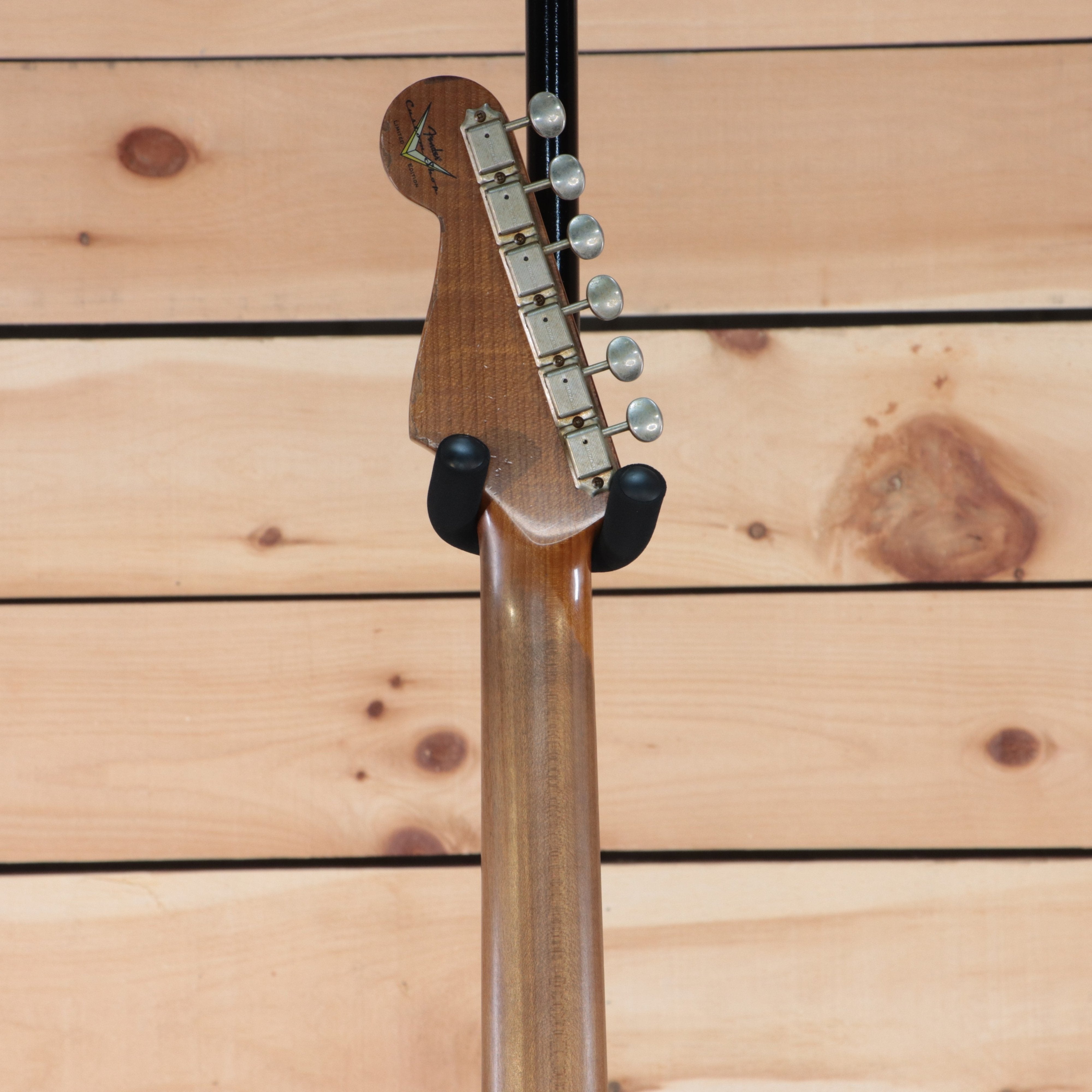 Fender Custom Shop LTD Roasted 1960 Stratocaster electric guitar headstock back with vintage tuners