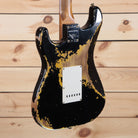 Fender Custom Shop LTD Roasted 1960 Stratocaster electric guitar heavy relic black over gold body back