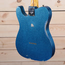 Fender 1955 Telecaster Relic electric guitar Blue Sparkle finish with heavy relic aging maple neck back view