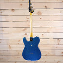 Fender Limited 1955 Telecaster Relic electric guitar Blue Sparkle with maple neck relic finish back view