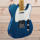 Fender 1955 Telecaster Relic electric guitar Blue Sparkle finish with aged white pickguard and maple neck