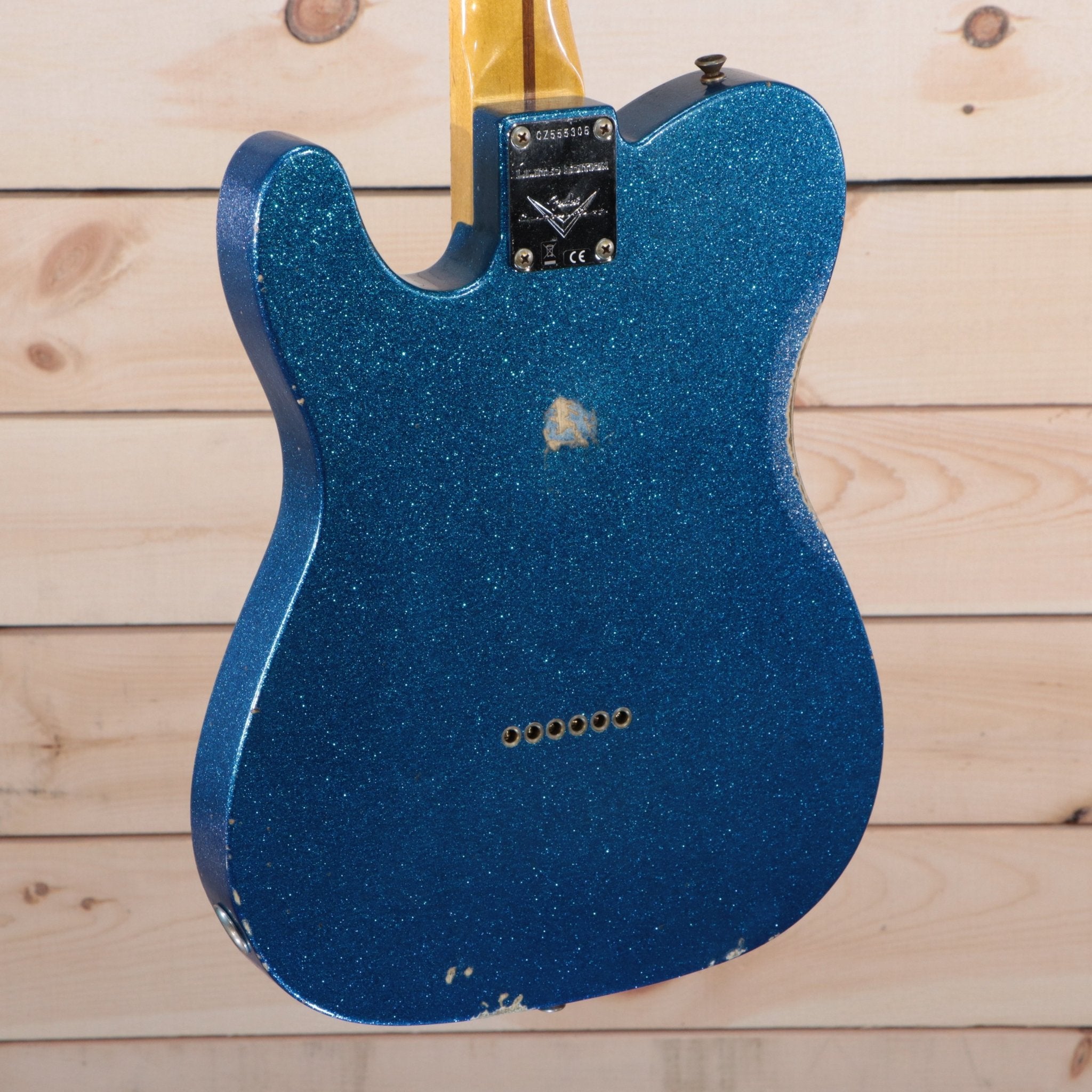 Fender 1955 Telecaster Relic electric guitar Blue Sparkle finish with maple neck and aged hardware
