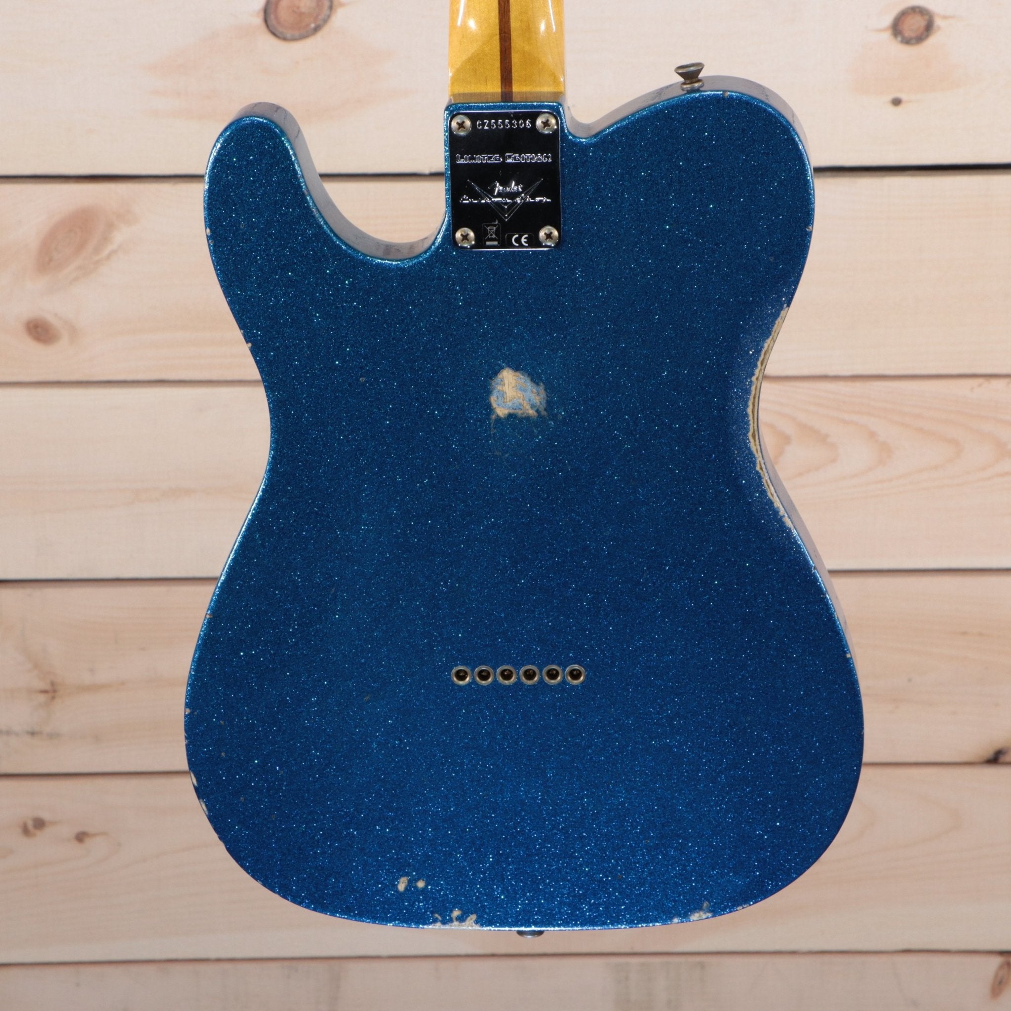 Fender Limited 1955 Telecaster Relic electric guitar Blue Sparkle back with aged finish and maple neck