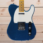 Fender 1955 Telecaster Relic electric guitar Blue Sparkle finish with white pickguard and maple neck