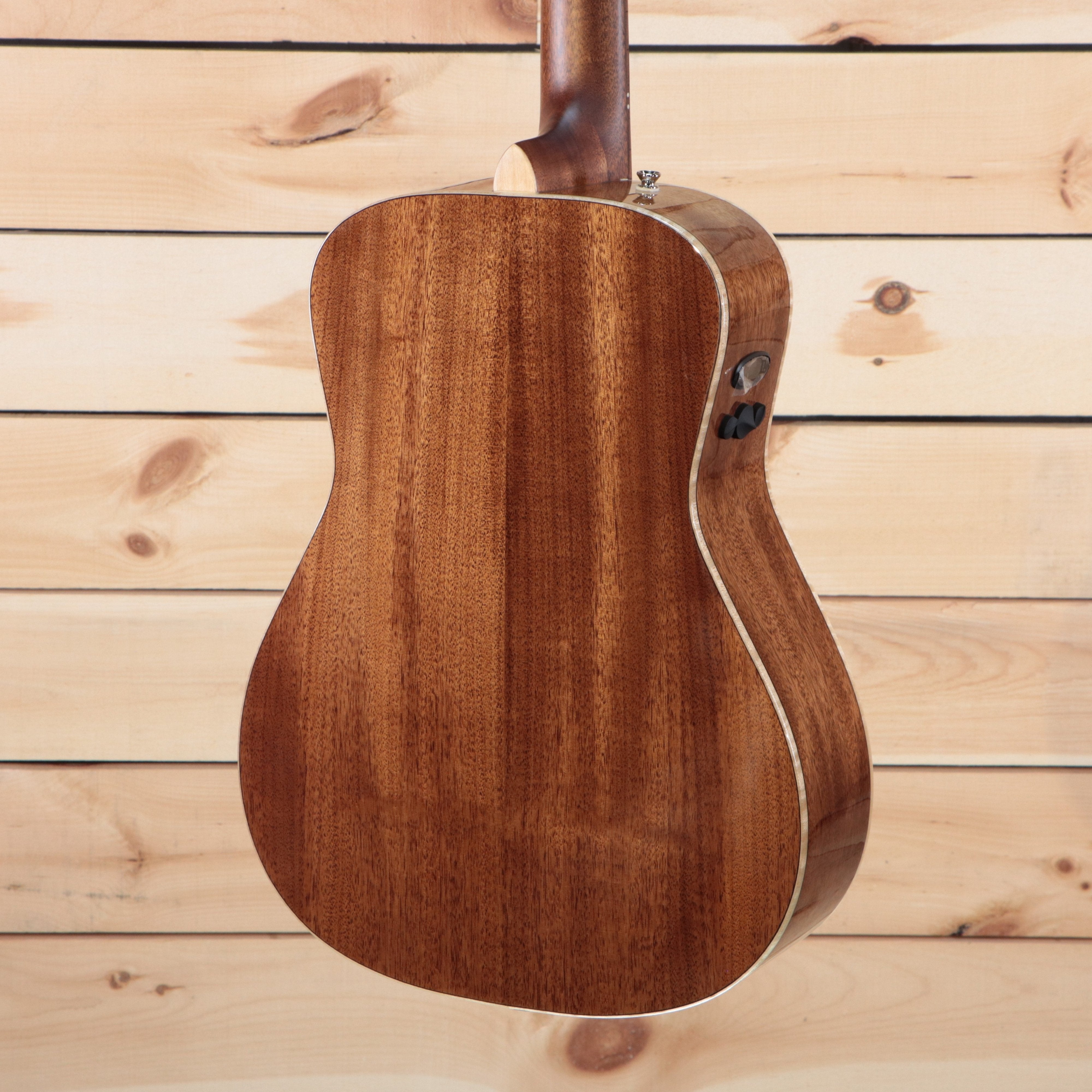 Fender Malibu Classic acoustic-electric guitar natural mahogany back with onboard preamp controls