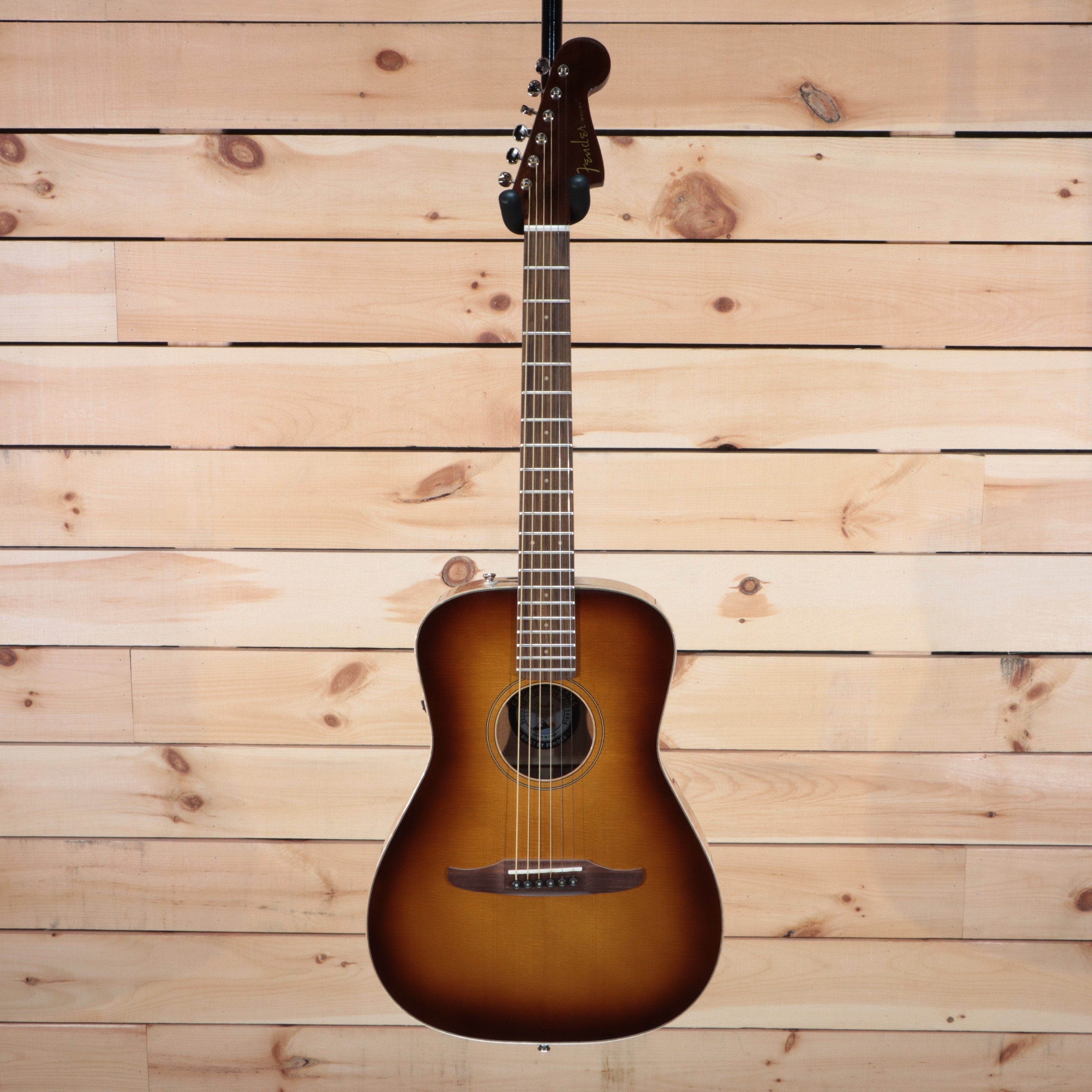 Fender Malibu Classic acoustic-electric dreadnought guitar sunburst finish with rosewood fretboard and sunburst top