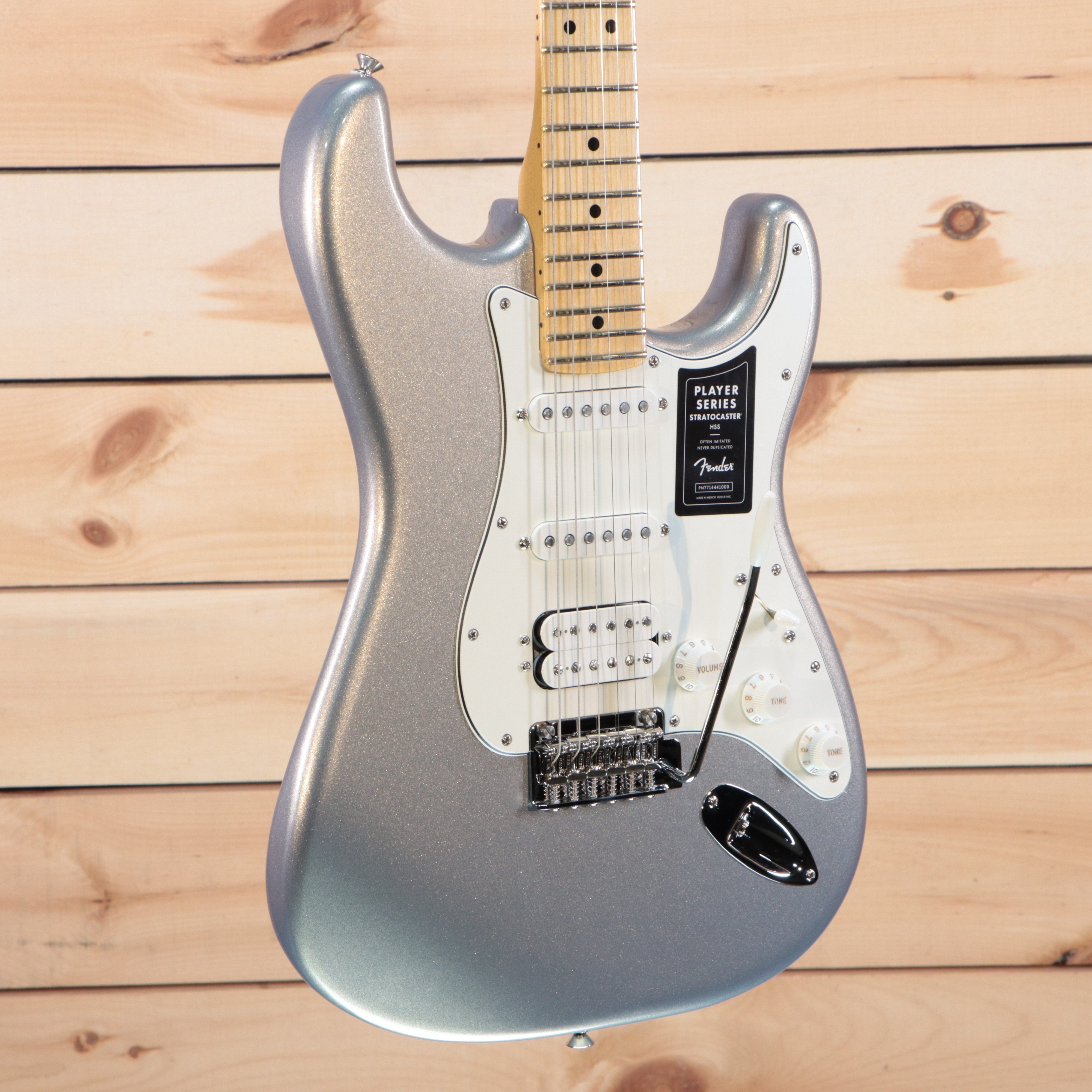 Fender Player Stratocaster HSS Electric Guitar - Silver, Maple Fingerboard