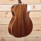 Fender PO-220E parlor acoustic-electric guitar natural mahogany back and sides with decorative center seam inlay