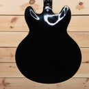 Gibson 1964 Trini Lopez VOS semi-hollow electric guitar Ebony finish with cream body binding back view