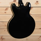 Gibson 1964 Trini Lopez VOS semi-hollow electric guitar Ebony finish with cream body binding back view