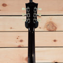 Gibson Les Paul Rocktop Geode electric guitar black finish back headstock with cream tuner buttons 3x3 configuration