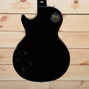 Gibson Les Paul Rocktop Geode electric guitar black back view with electronics cavity cover and Gibson Custom badge