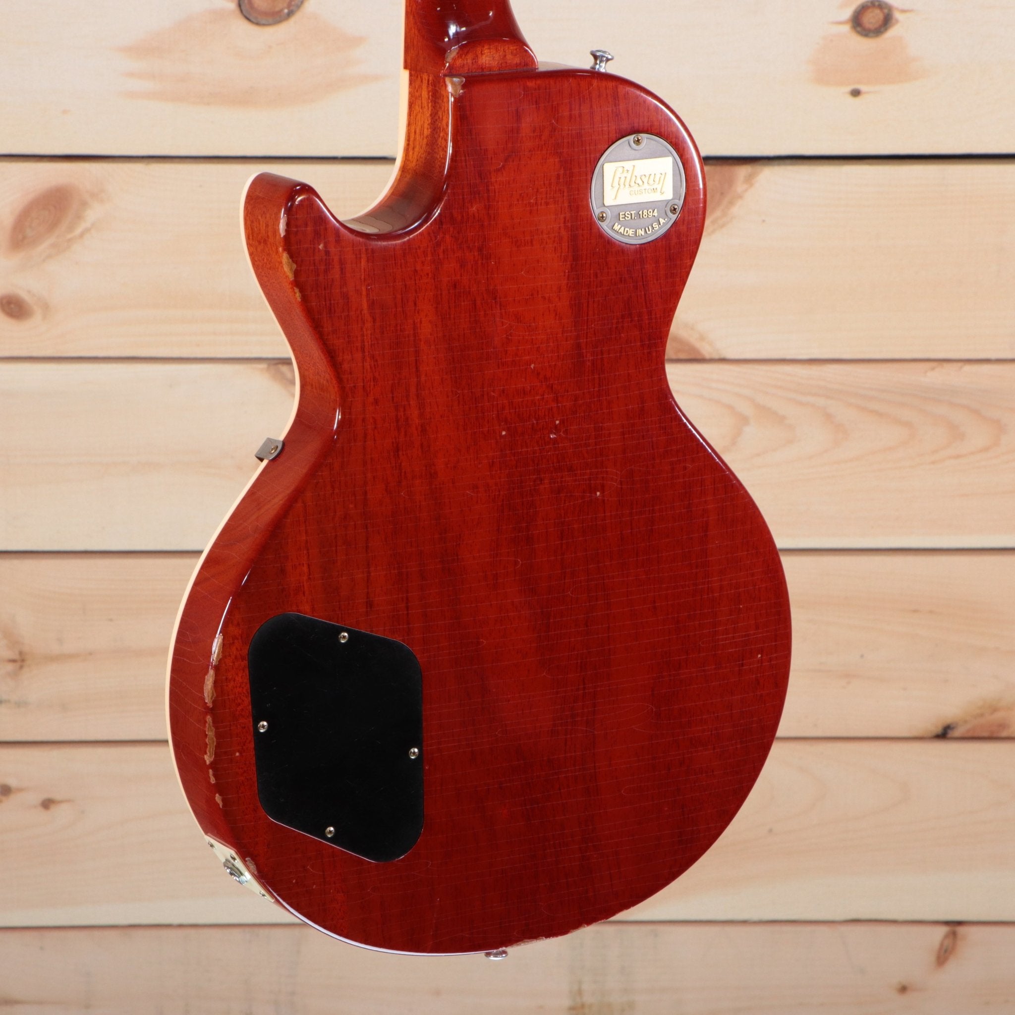 Gibson Les Paul Standard 1960 electric guitar mahogany back with control cavity cover and Gibson Custom badge