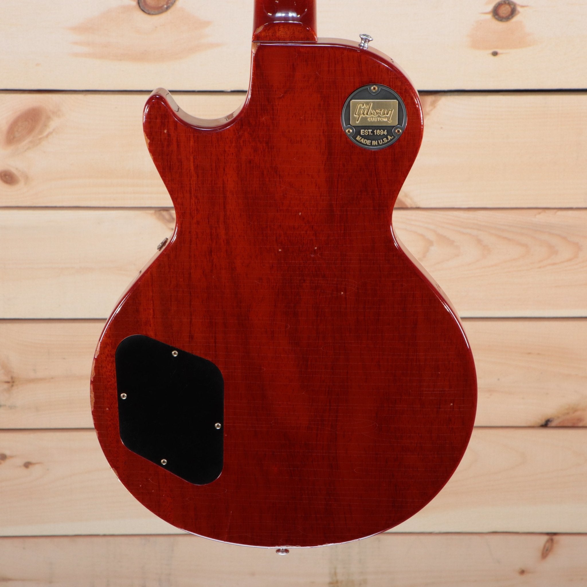 Gibson Les Paul Standard 1960 electric guitar mahogany back with black control cavity cover and Gibson Custom badge
