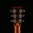 Huss and Dalton TOM-M Custom acoustic guitar Sapele back with chrome tuners headstock rear view
