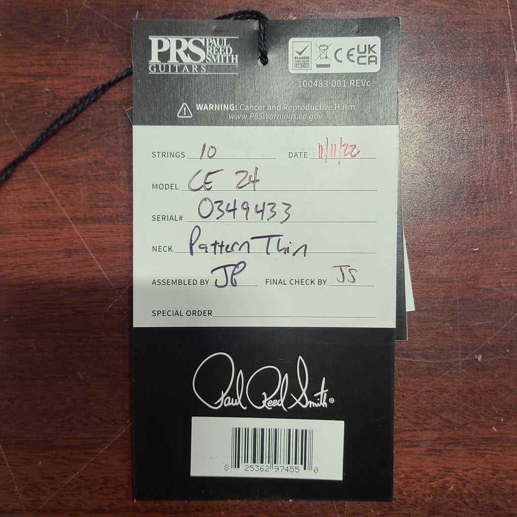 Paul Reed Smith CE 24 - Express Shipping - (PRS-1428) Serial: 22 0349433 - PLEK'd-10-Righteous Guitars
