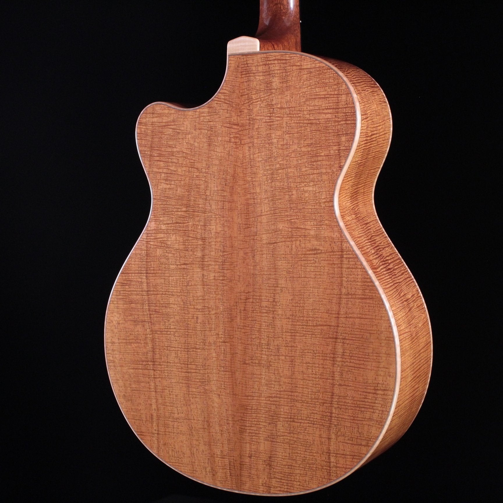 PRS Angelus acoustic-electric guitar Koa natural finish showing figured koa back with cutaway and binding