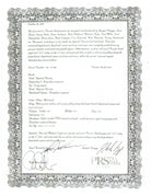 PRS Private Stock 513 electric guitar certificate of authenticity signed by Paul Reed Smith and Joseph Knaggs