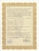 PRS Private Stock 513 semi-hollow Copperhead Burst certificate of authenticity signed by Paul Reed Smith