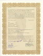 PRS Private Stock 513 semi-hollow Copperhead Burst certificate of authenticity signed by Paul Reed Smith