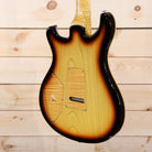 PRS Private Stock 513 electric guitar sunburst finish back view with flamed maple backplates and neck