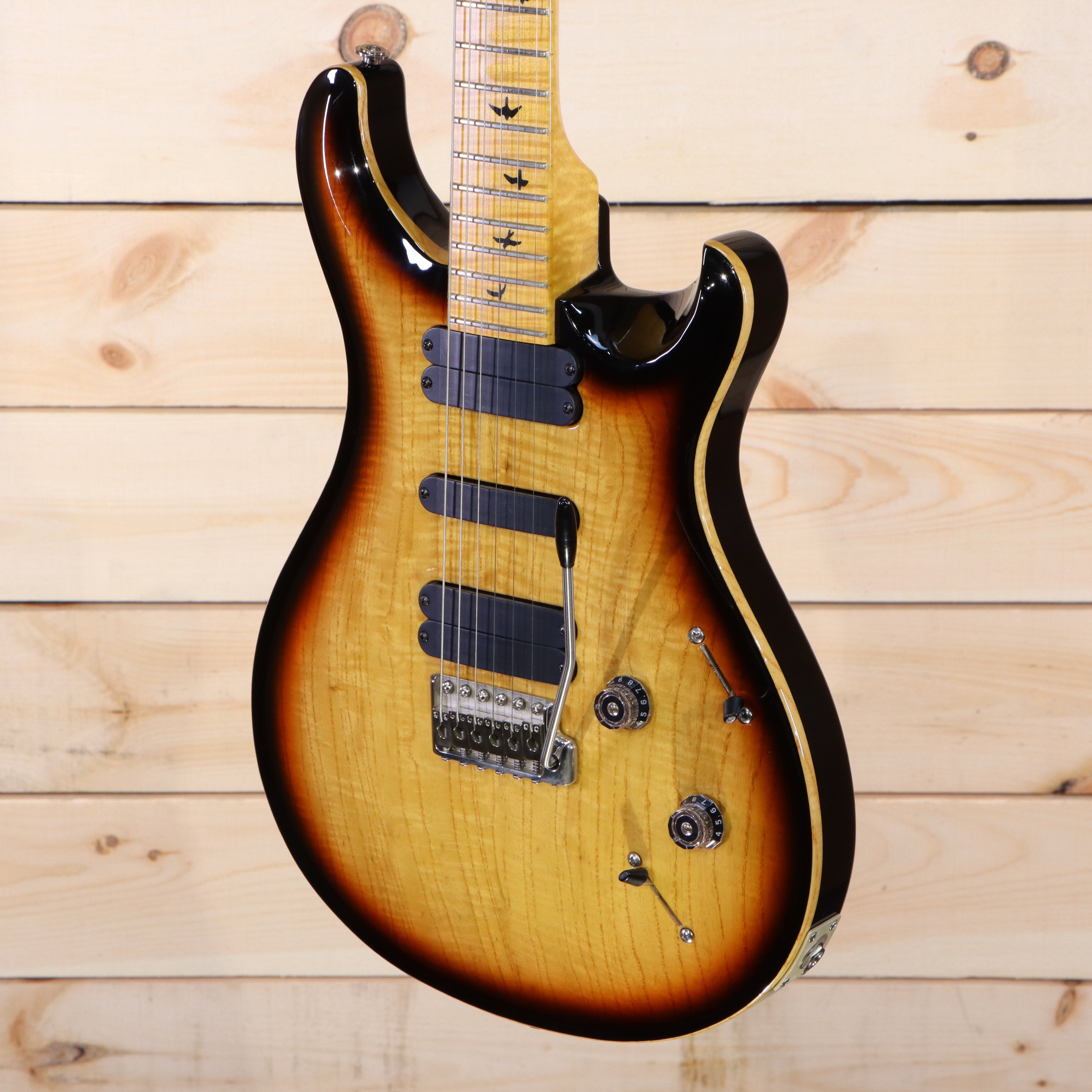 PRS Private Stock 513 electric guitar tobacco sunburst flamed maple top with bird inlays and maple fretboard