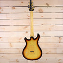PRS Private Stock 513 electric guitar sunburst finish flamed maple neck back view with contoured body