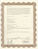PRS Private Stock Custom 24 PS#1872 certificate of authenticity signed by Paul Reed Smith and Joseph Knaggs