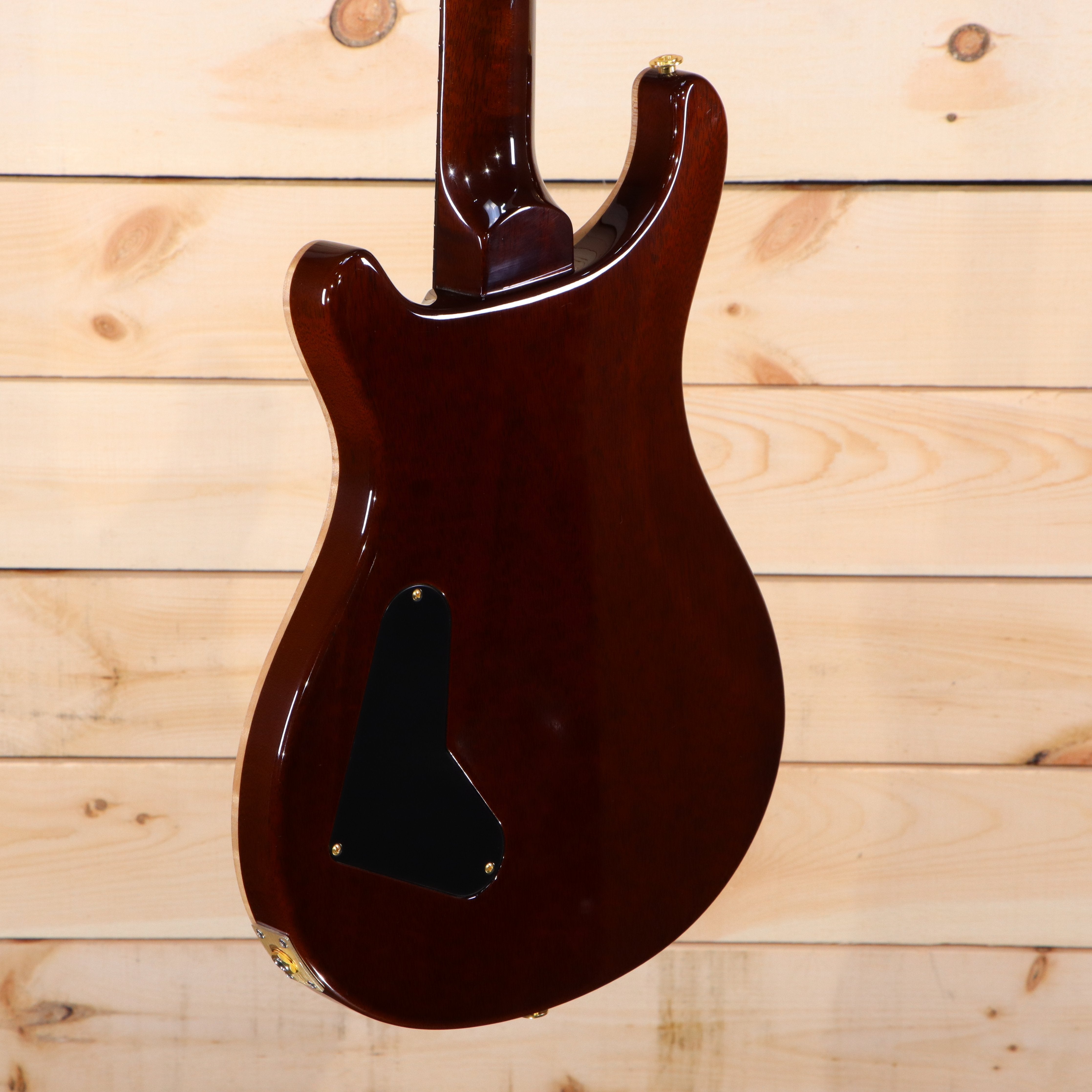 PRS Private Stock Custom 24 electric guitar mahogany body back with black control cavity cover and gold hardware