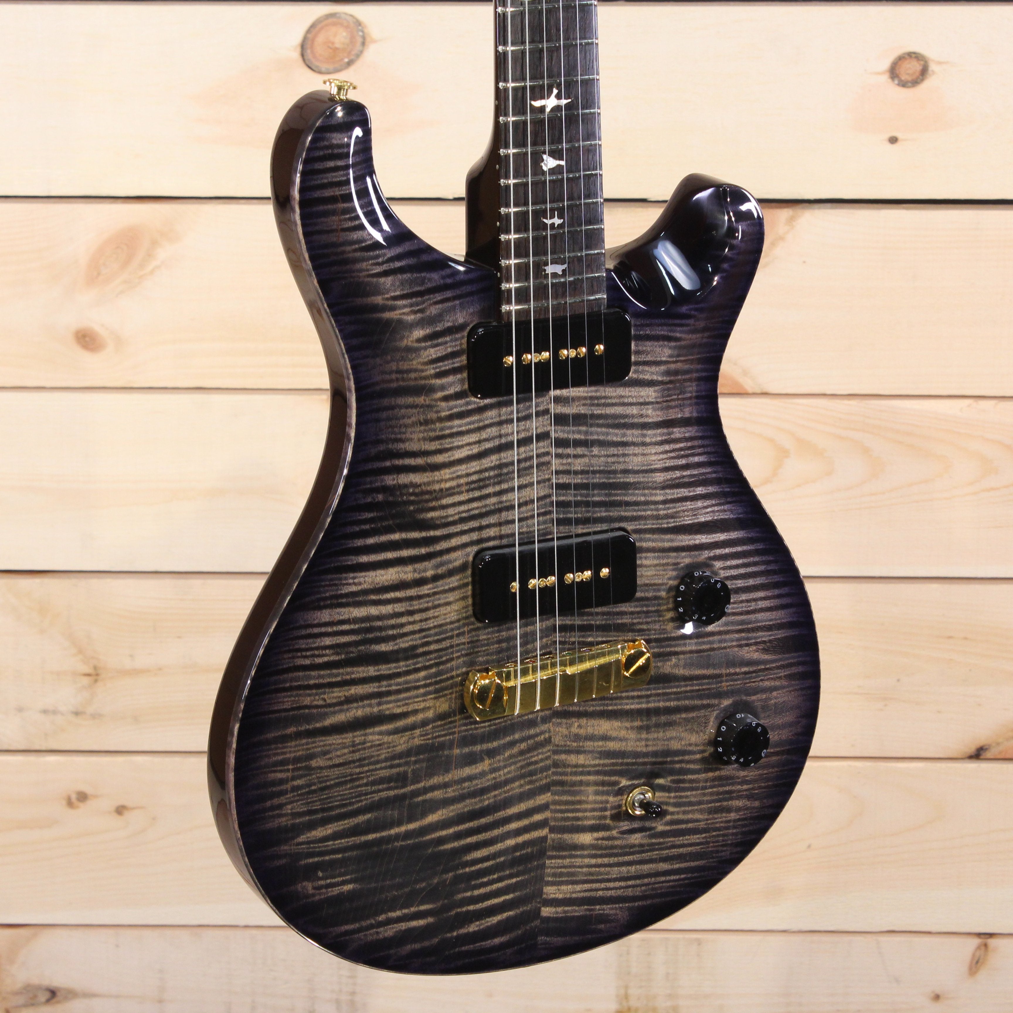PRS Private Stock McCarty electric guitar charcoal burst flamed maple top with gold hardware and bird inlays